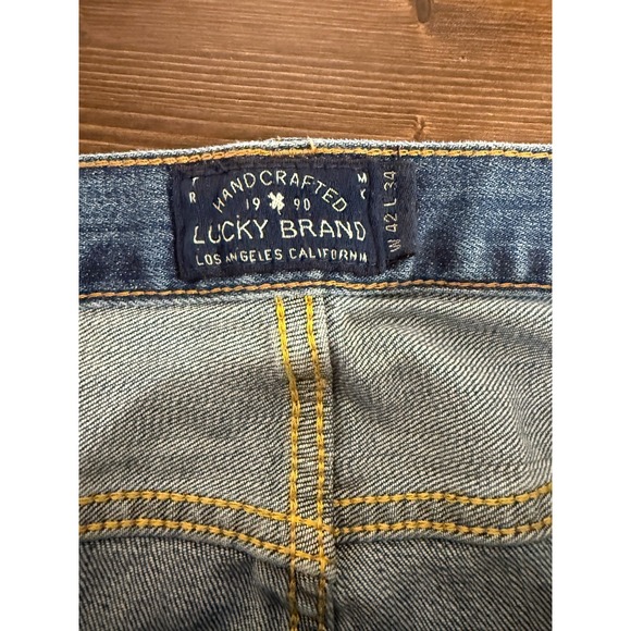 Vtg Lucky Brand 361 Straight Jeans Men's 42x34 Blue Denim Medium Wash 5-Pockets - Picture 3 of 10